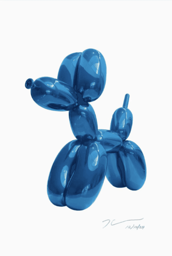 Artwork - Balloon Dog - Blue - Signed