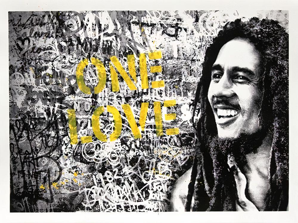 Artwork - Happy Birthday Bob Marley - One Love (Yellow)