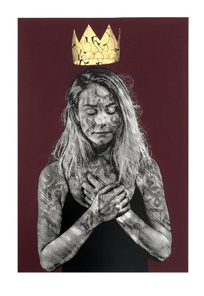 Artwork - Everything Connected (Burgundy Gold Leaf)