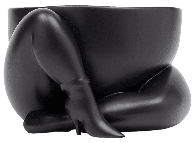 A High Heeled Two Legged Planter (Black)