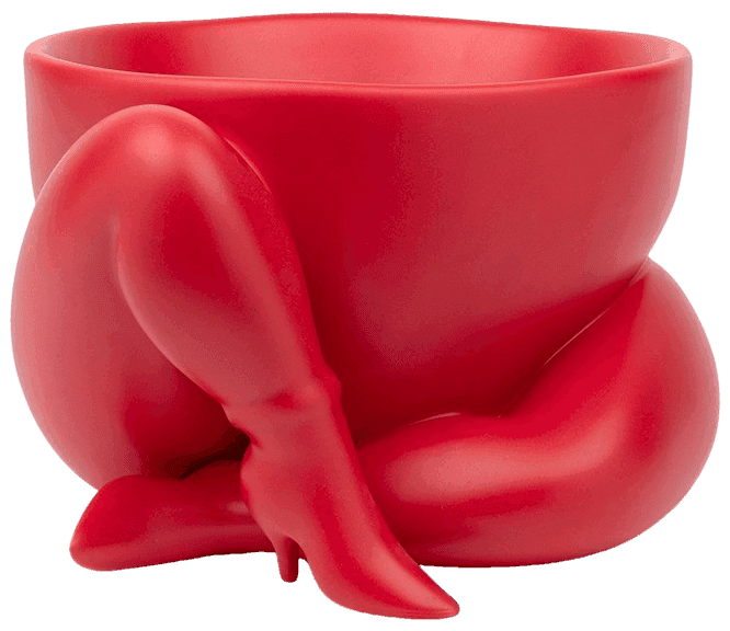 A High Heeled Two Legged Planter (Red)