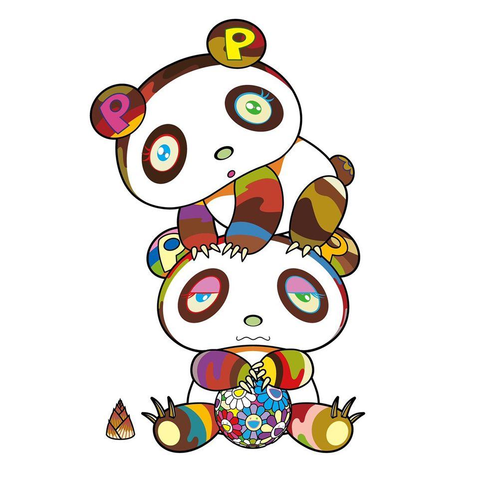 Artwork - Two Panda Cubs In a Totem Pole