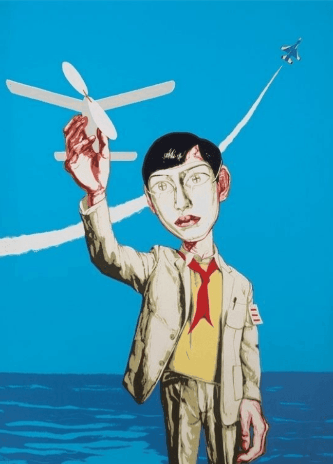 Artwork - Man Holding a Plane