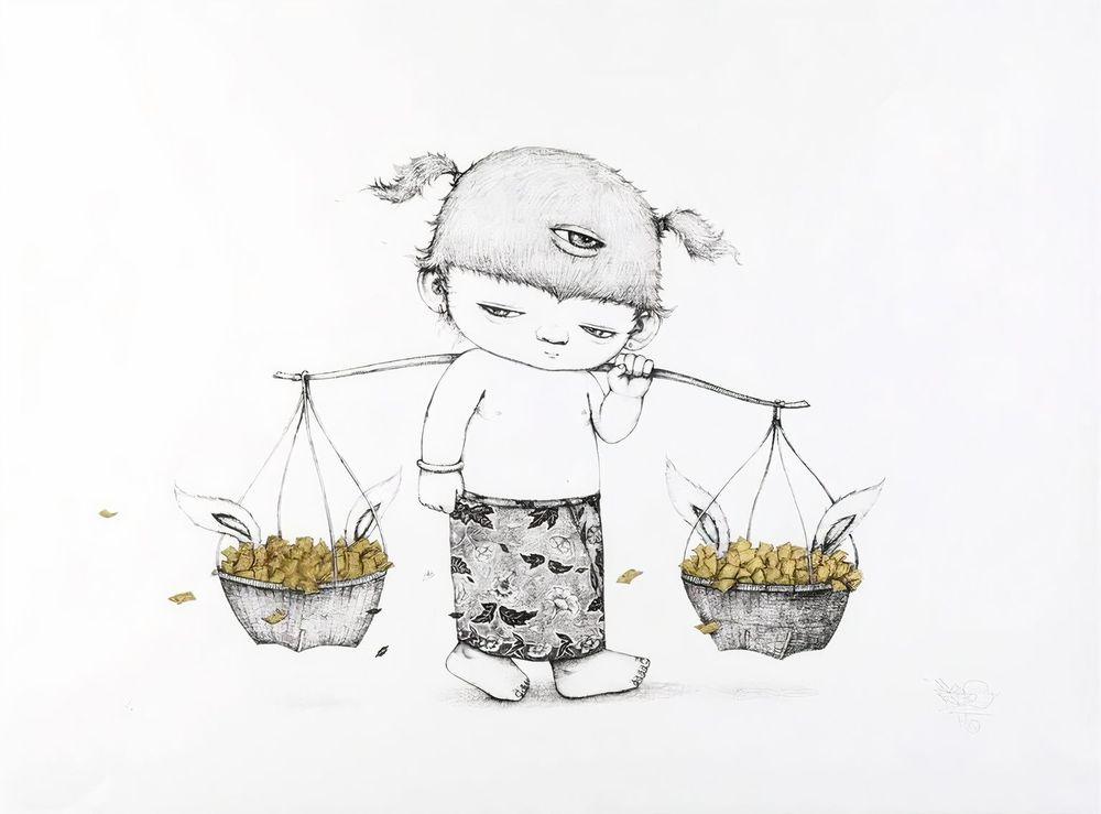 Artwork - Basket (Gold Leaf)