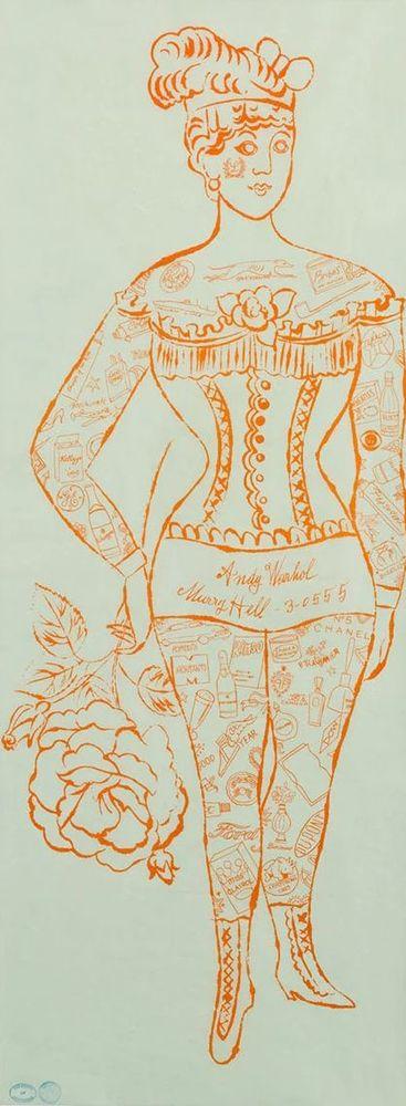 Artwork - Tattooed Woman Holding Rose