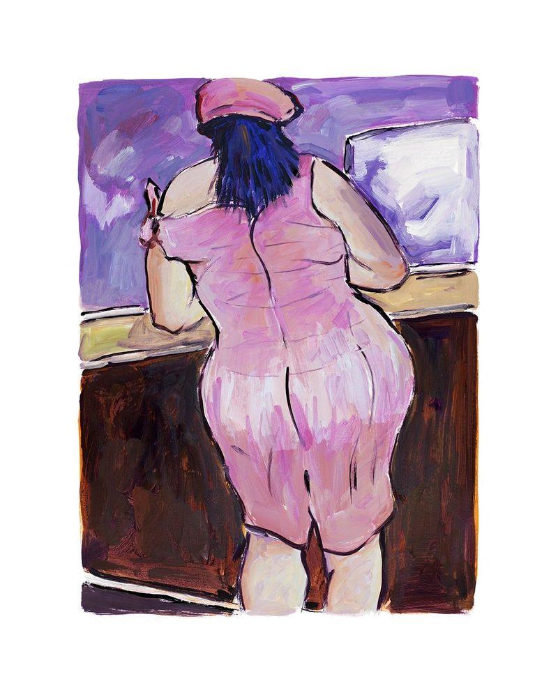 Artwork - Woman In Red Lion Pub