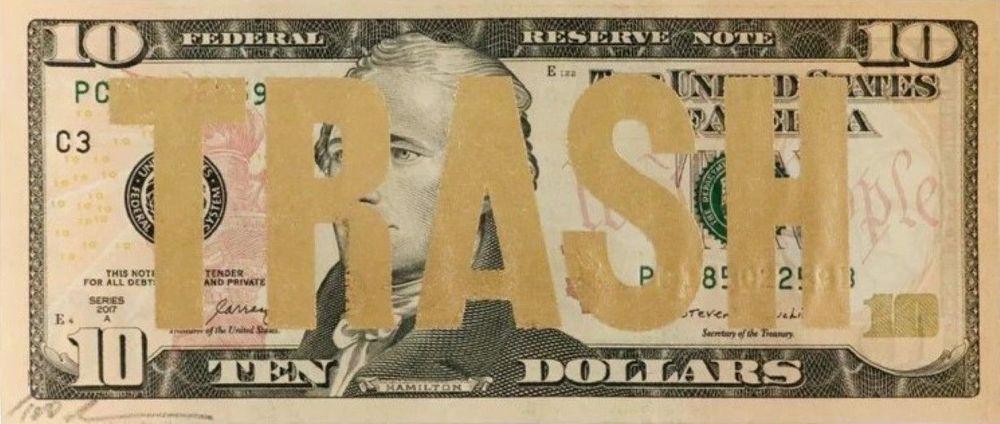 Artwork - Trash 10 Dollar (Gold Leaf)