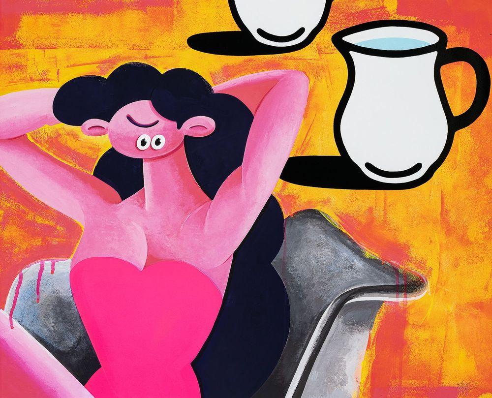 Artwork - Water makes up most of the human body (pink)