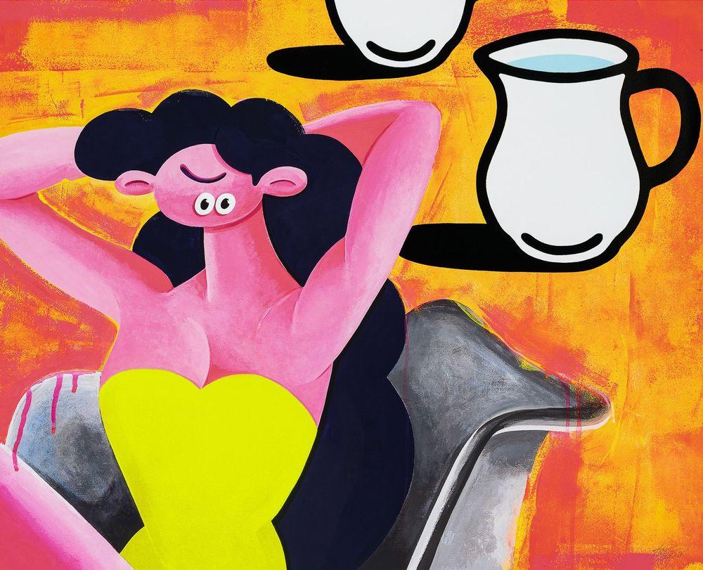 Artwork - Water makes up most of the human body (yellow)