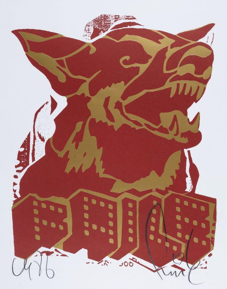 Artwork - Faile Dog (Red / Gold)