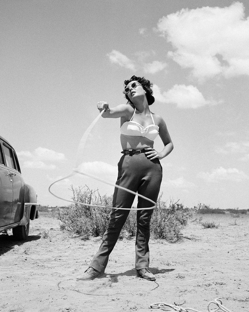 Artwork - Elizabeth Taylor with Lasso On Set