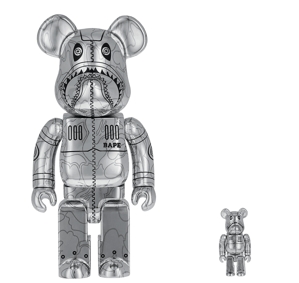 Artwork - BAPE Camo Shark 100% & 400% Set (Silver)