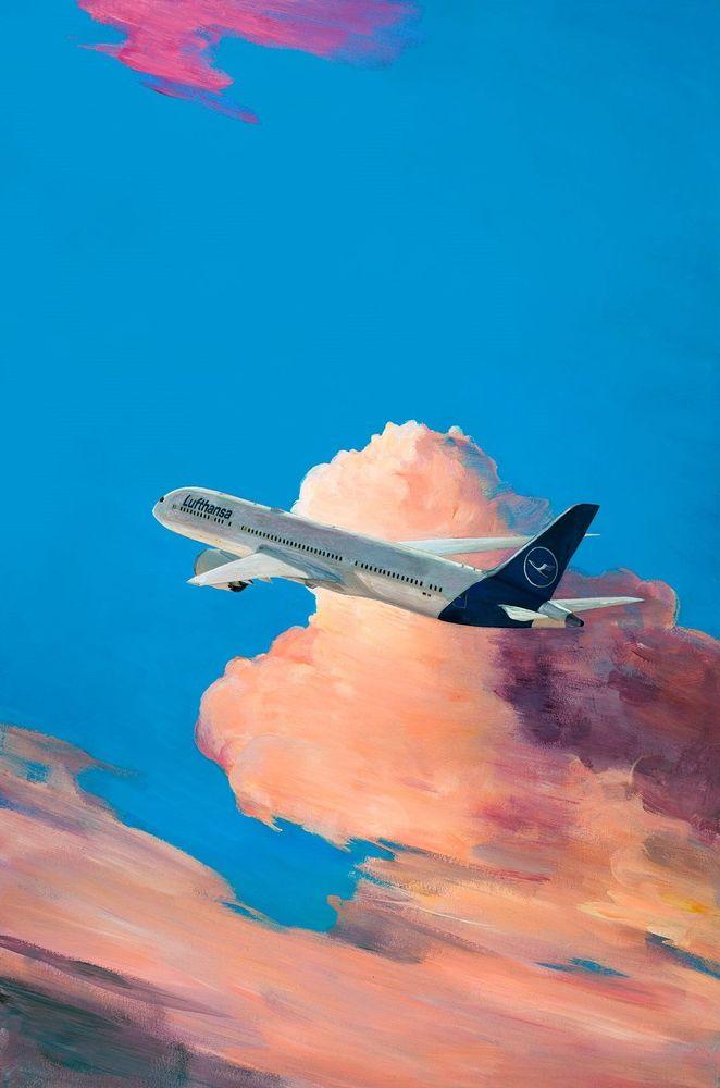 Artwork - Crane - Lufthansa Dreamliner (Small)