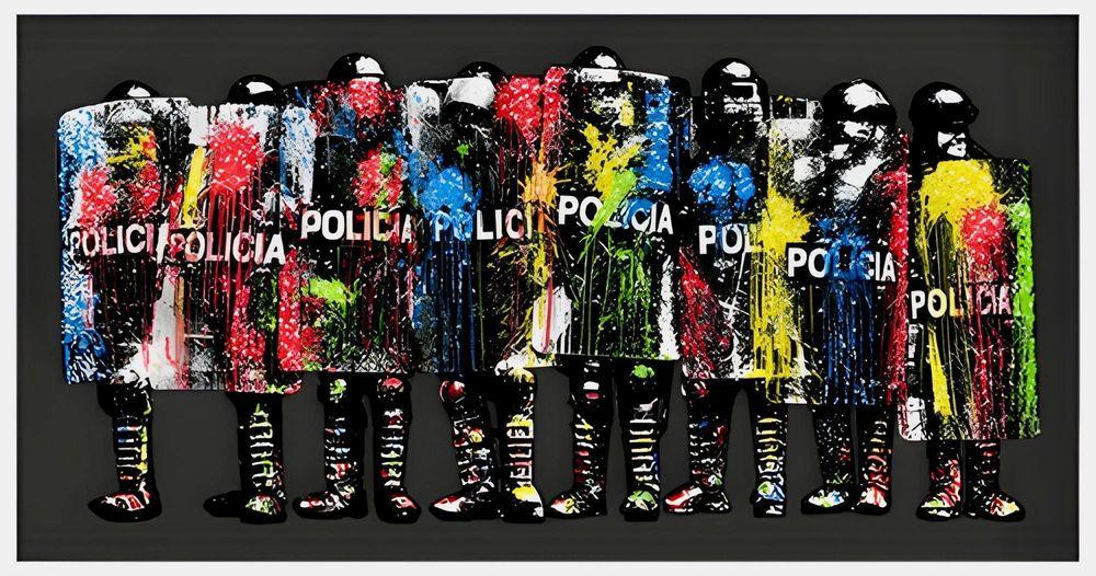 Artwork - Paint Bomb Policia (Night Riot Black)