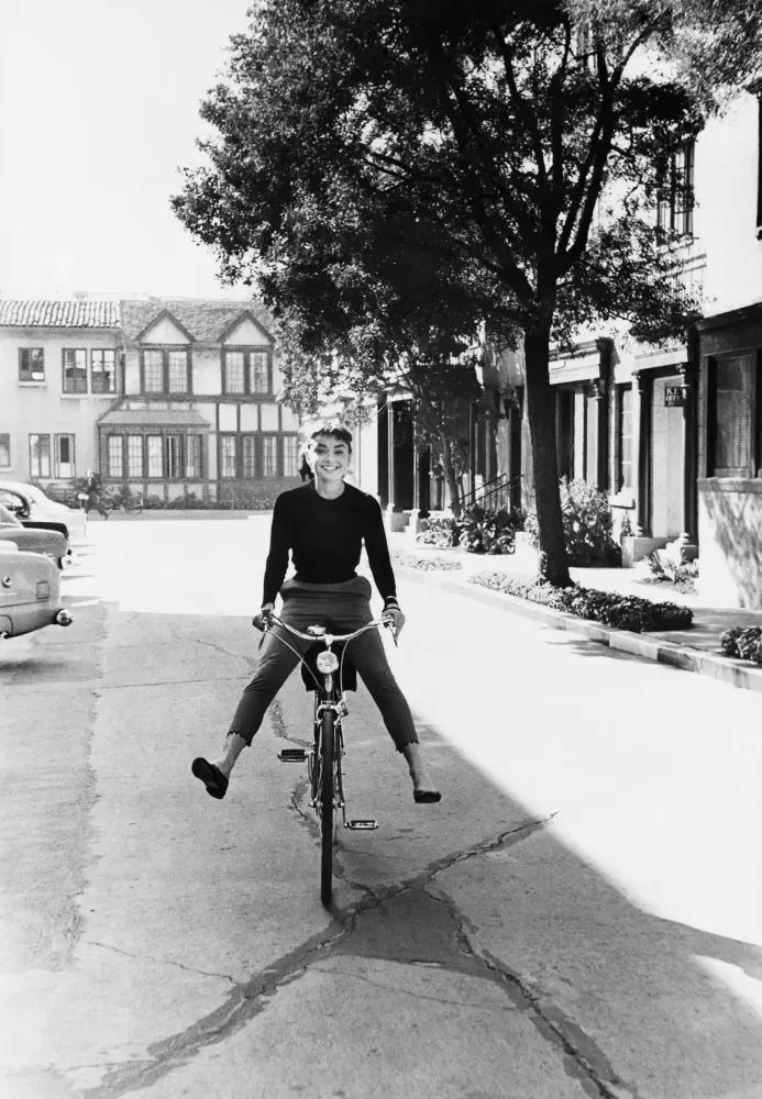 Artwork - Audrey Hepburn on Bicycle 1953 (Small)