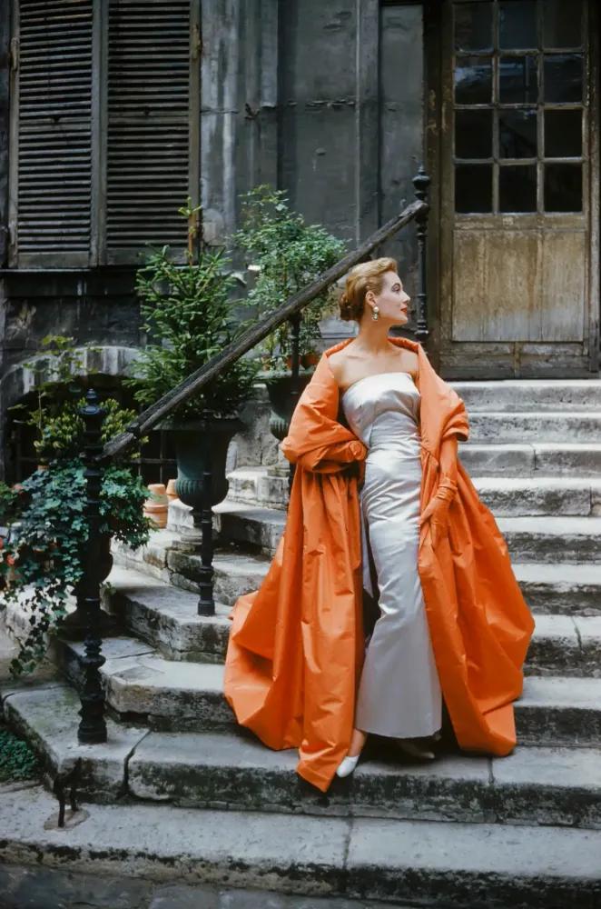 Artwork - Givenchy Rust Cape in Courtyard (Large)