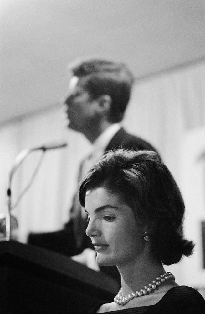 Artwork - Kennedy, Jackie With JFK at Podium, 1959
