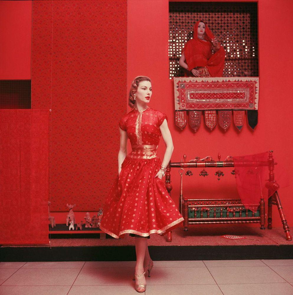 Artwork - Red Sari Dress in Red Room at Moma