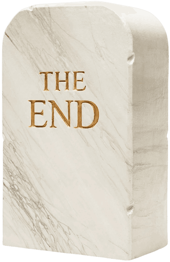 Artwork - THE END White Marble - Pouf