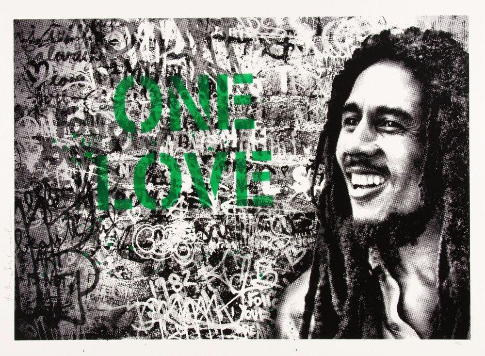 Artwork - Happy Birthday Bob Marley - One Love (Green)