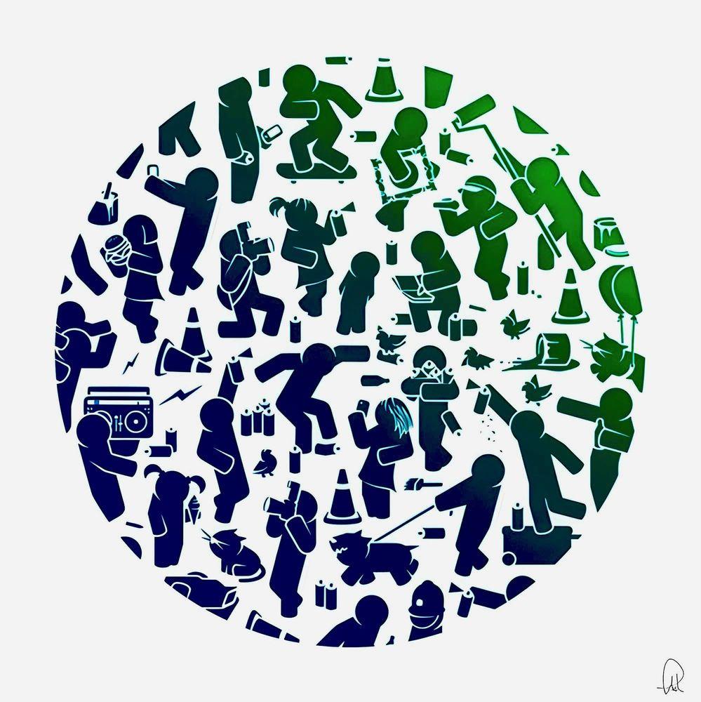 Artwork - Festival Print (Blue/Green)