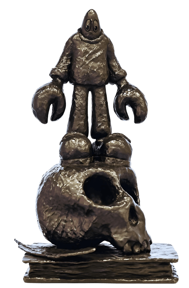 Artwork - Lobster Standing on Skull