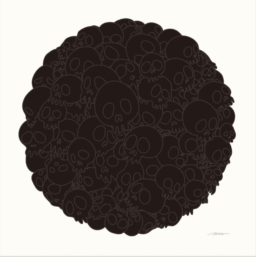 Artwork - Black Skulls Round