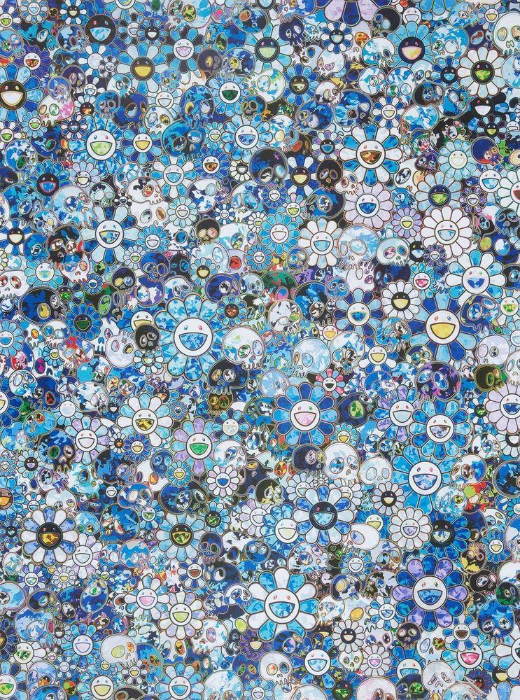 Artwork - Blue Flower & Skulls