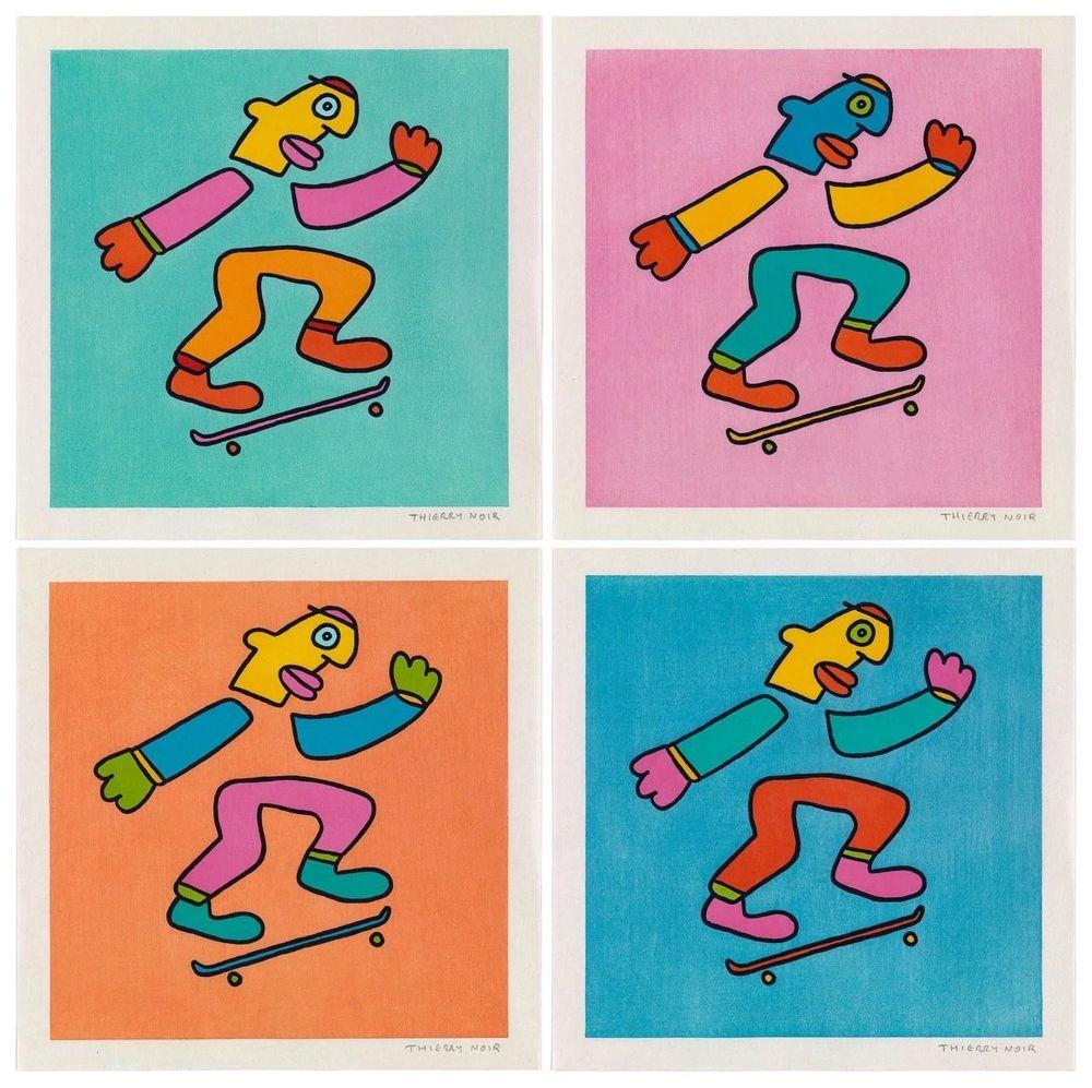 Artwork - Skateboarding, Suite of 4 Prints (Teal, Blue, Pink, Orange)