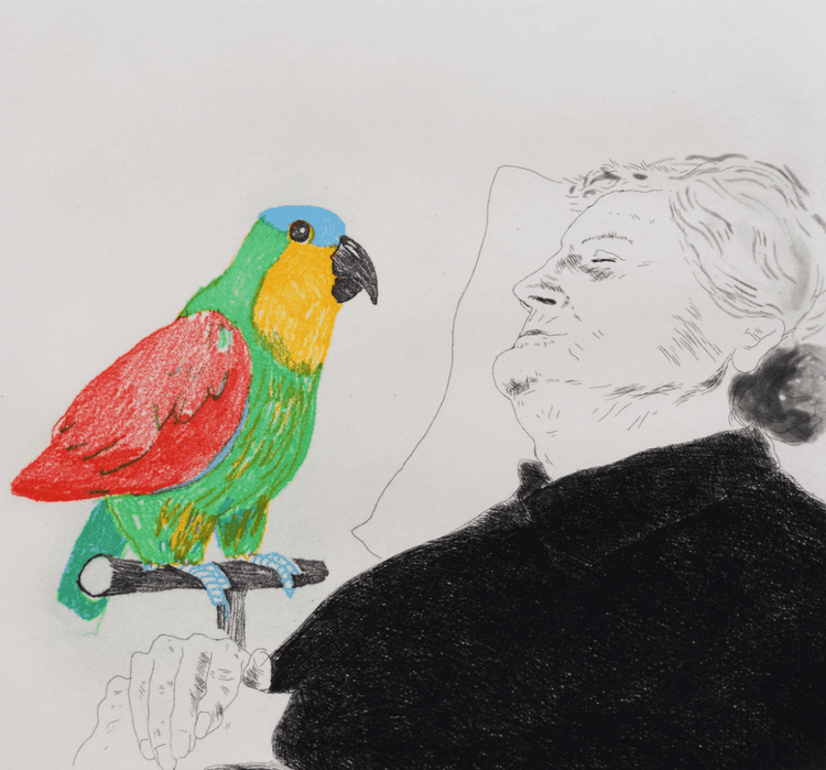 Felicite Sleeping, With Parrot