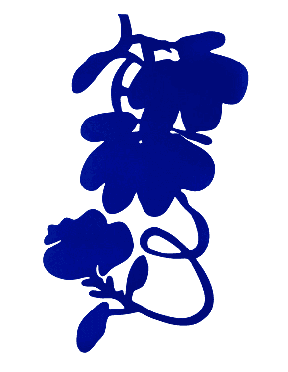 Blue Flocked Lantern Flowers