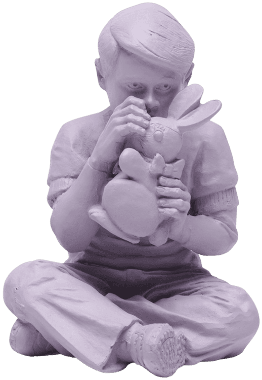 Bunny Boy Sculpture (Lavender)