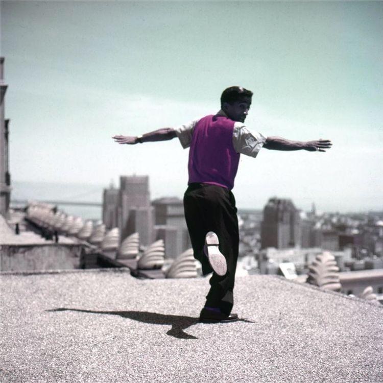 Sammy Davis Jr with City Skyline (Colour)