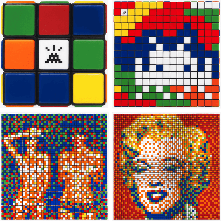 Rubikcubism (Set of 4) Print by Invader - Buy & Sell Invader
