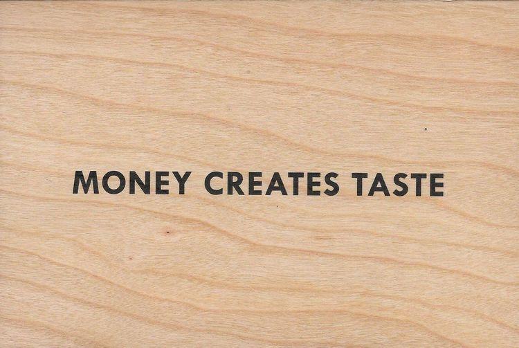 Money Creates Taste Wooden Postcard