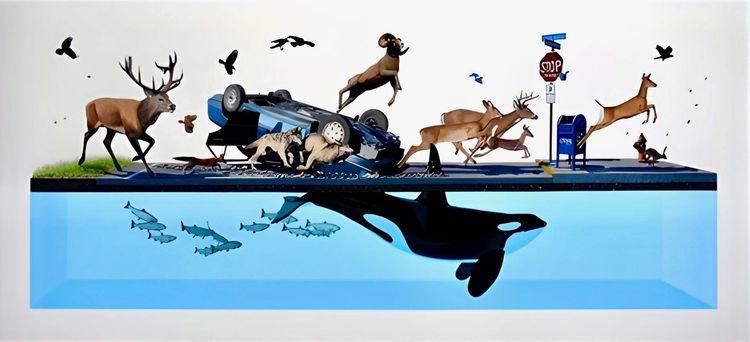 Stampede (First Edition) Print by Josh Keyes - Buy & Sell Josh