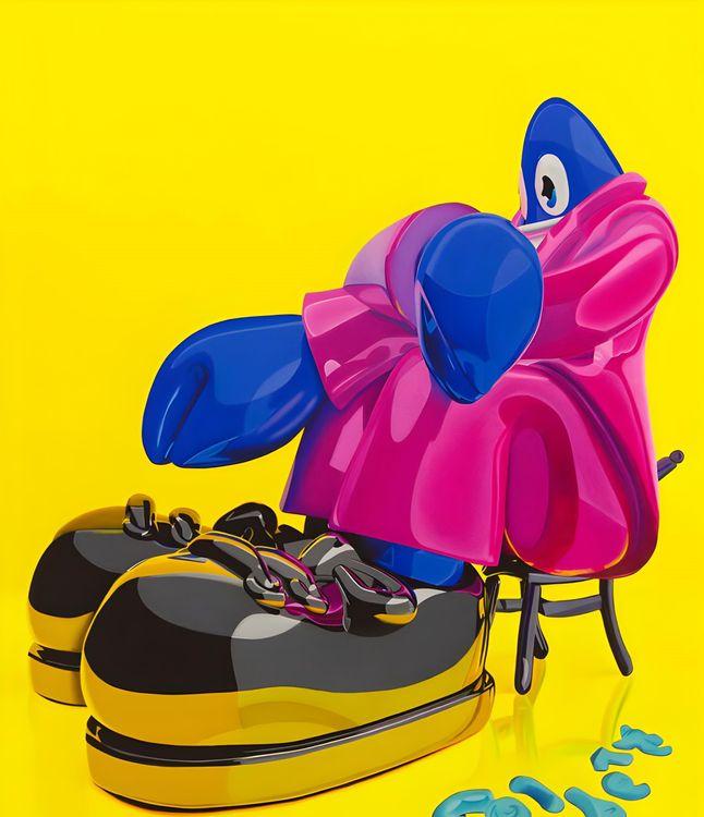 Seated Lobster Portrait, Yellow