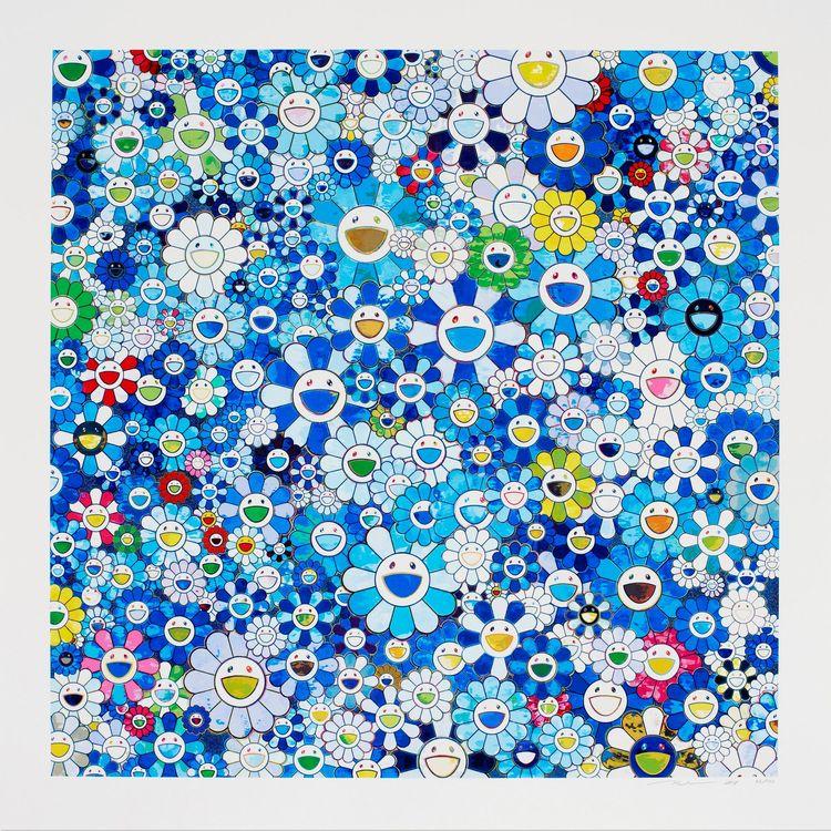 PSA9 村上隆 Shangri-la Red CM-039/R Shangri la Blue Print by Takashi Murakami - Buy & Sell Takashi
