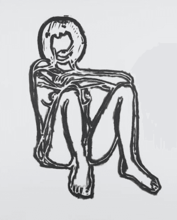Monica Sitting Elbows on Knees
