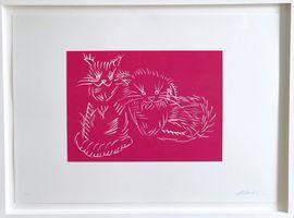 Artwork - Cats (Pink Framed)