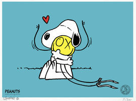 Artwork - Snoopy Hugs Mr. A (Blue)