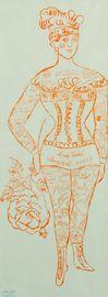 Artwork - Tattooed Woman Holding Rose