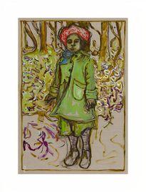 Girl Stood With Flowers