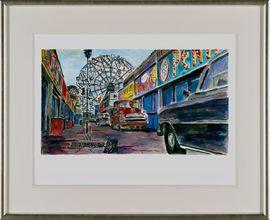 Amusement Park Alleyway (2016) (Framed)