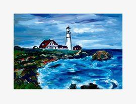 Artwork - Lighthouse in Maine (2017) (Framed)