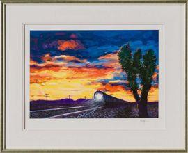 Artwork - Train At Sunset (Framed)