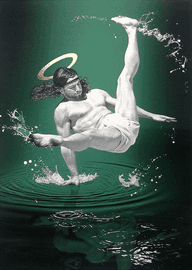 Artwork - Breakdancing Jesus - On Water