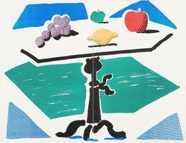 Apples, Grapes, Lemon On A Table