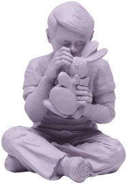 Bunny Boy Sculpture (Lavender)