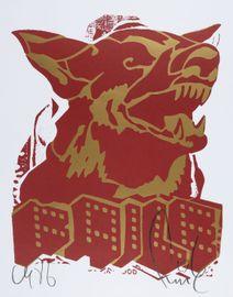 Artwork - Faile Dog (Red / Gold)